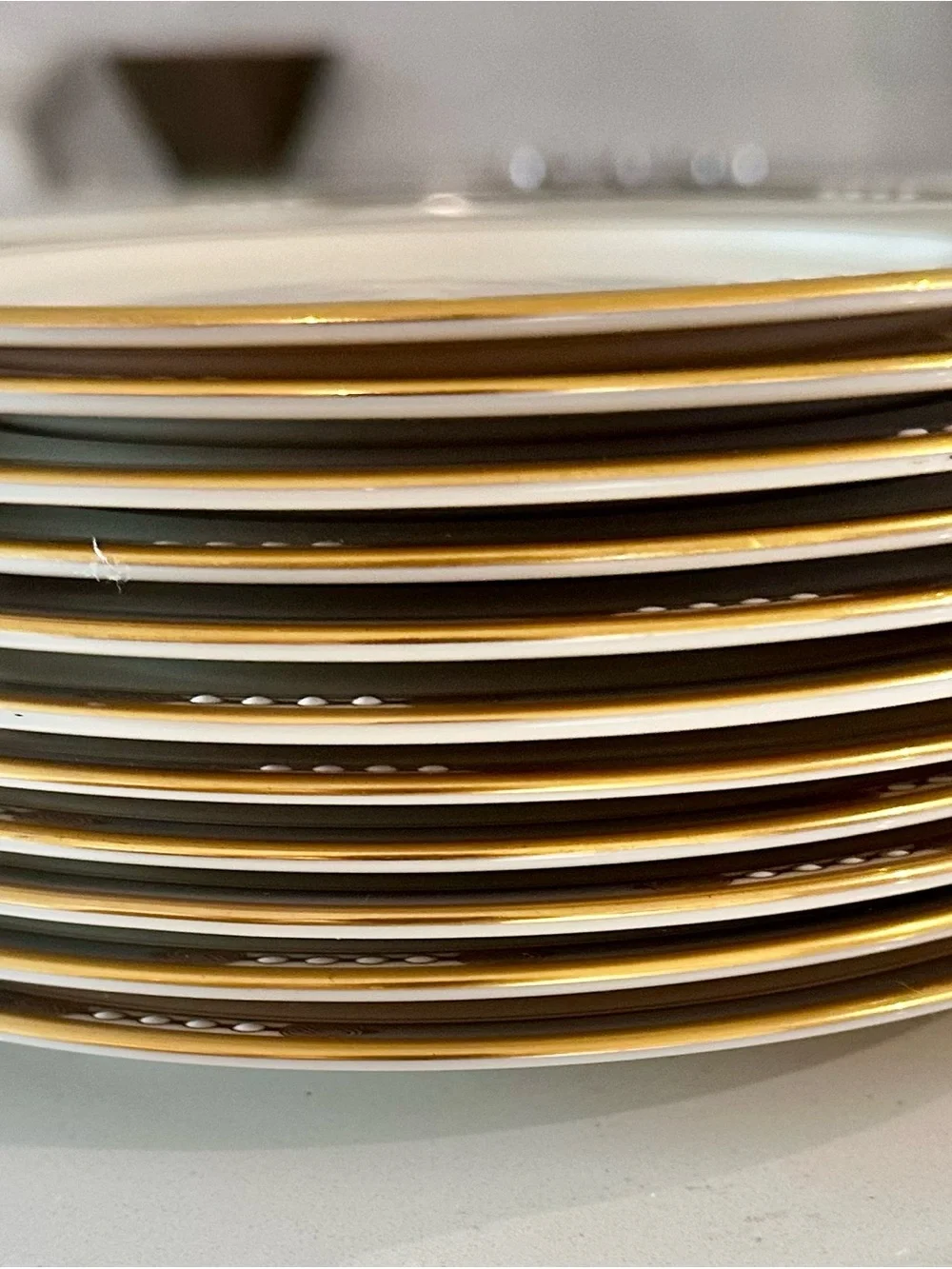 Lenox Ivory and Gray Salad Plate with Gold Trim